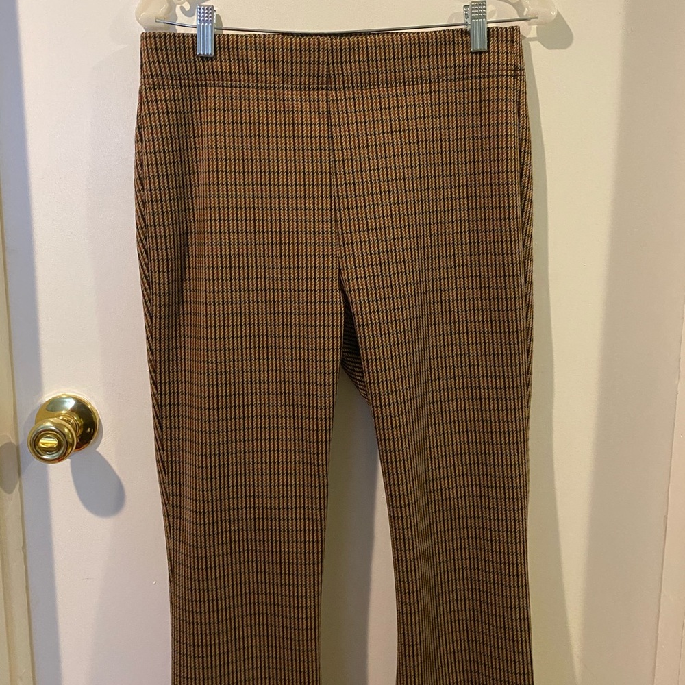 Checked Kick Crop Leggings Flared Stretch Loft